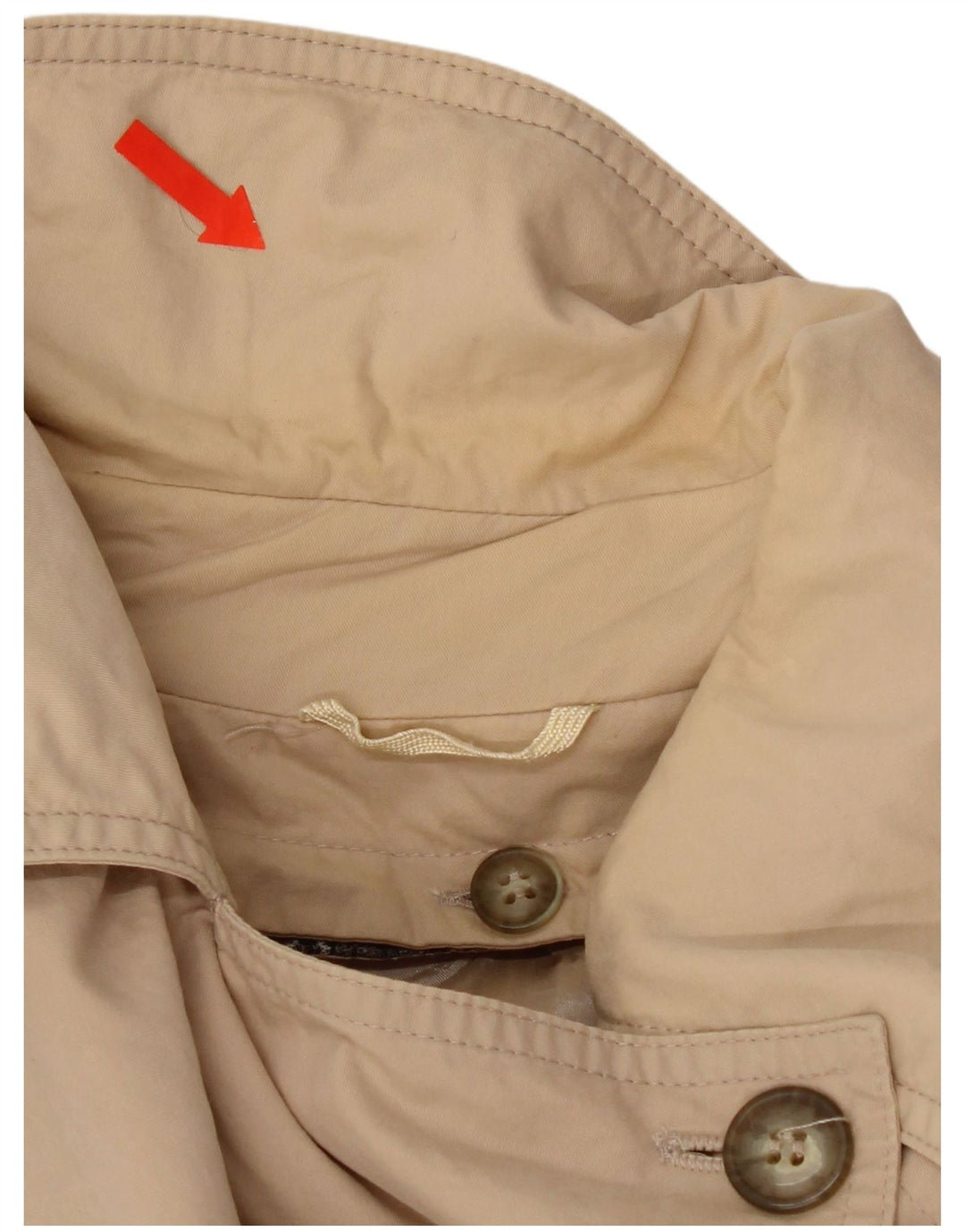 Trenci supradimensionat de weekend pentru femei vintage UK 8 mic, bej, bumbac