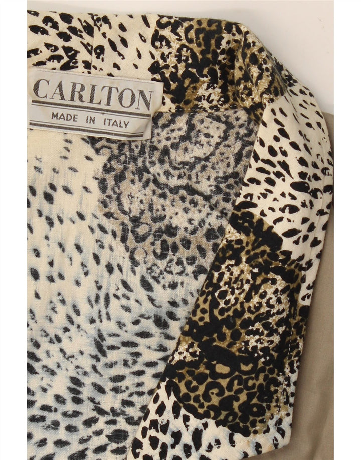 VINTAGE Womens 3 Button Blazer Jacket UK 18 XL Grey Animal Print Vintage Vintage and Second-Hand Vintage from Messina Hembry 