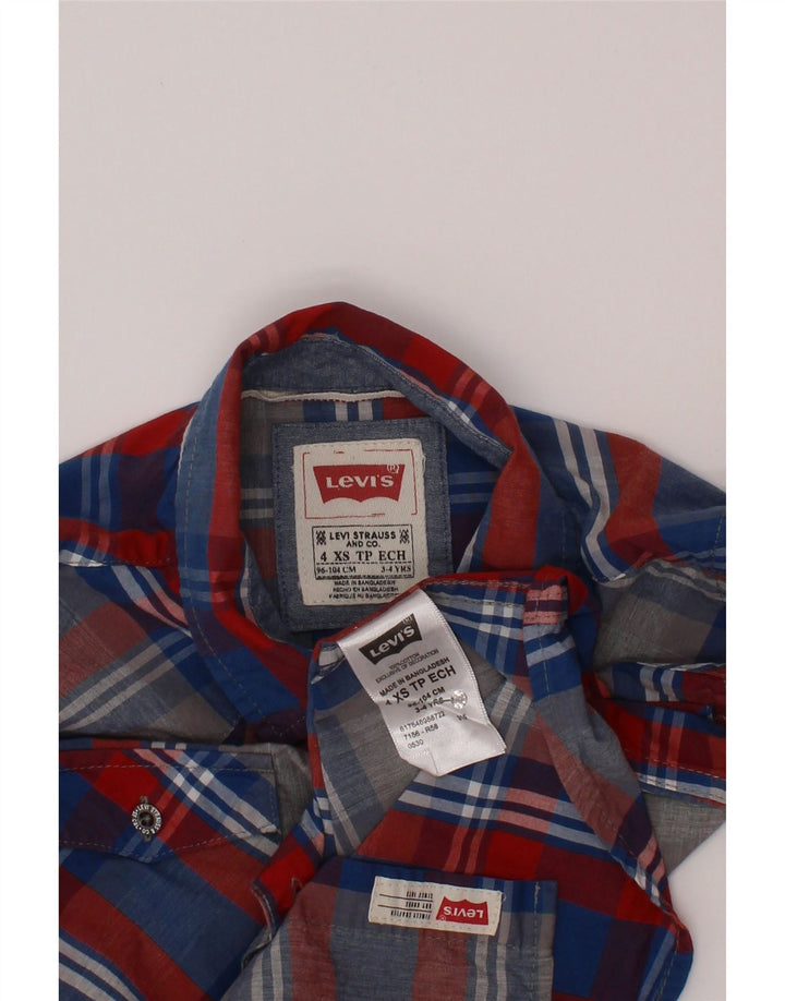 Cămașă Levi's Băieți 3-4 Ani XS Bumbac Cu Check Multicolor