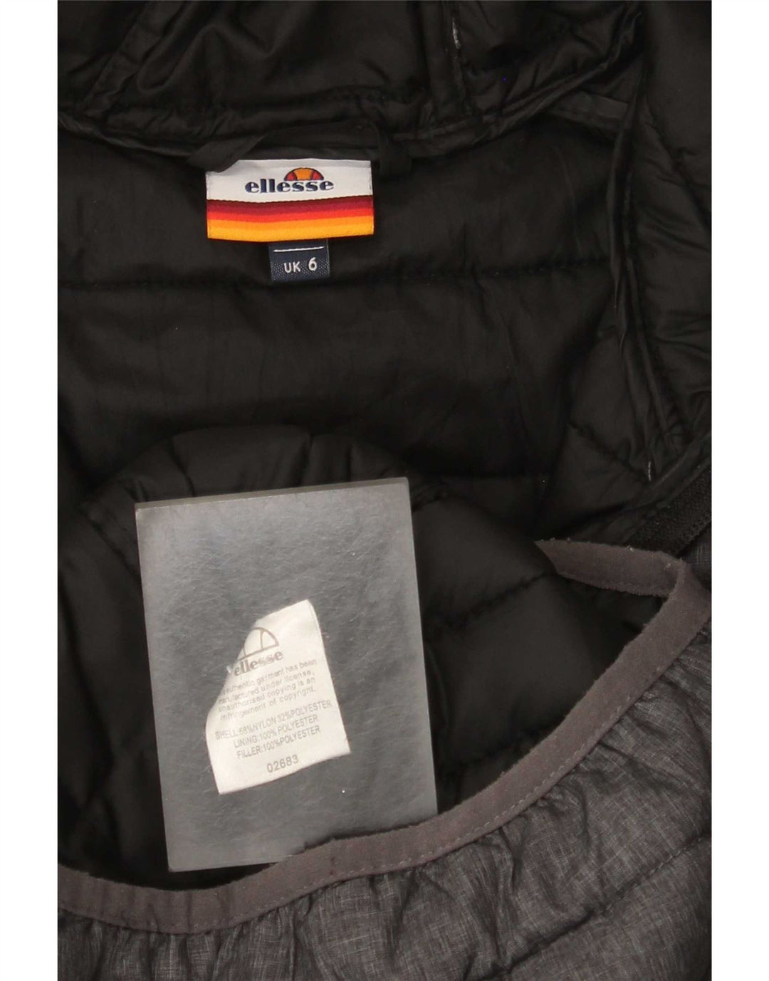 Jachetă căptușită cu glugă pentru femei Ellesse UK 6 XS nailon gri