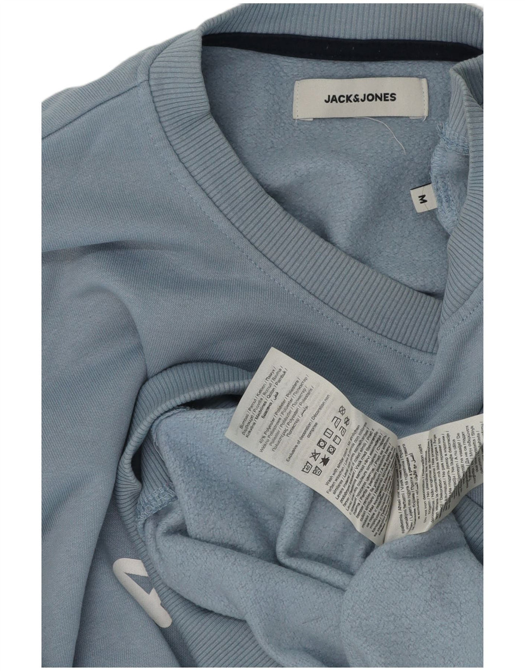 Pulover cu grafic Jack & Jones pentru bărbați, bumbac albastru mediu