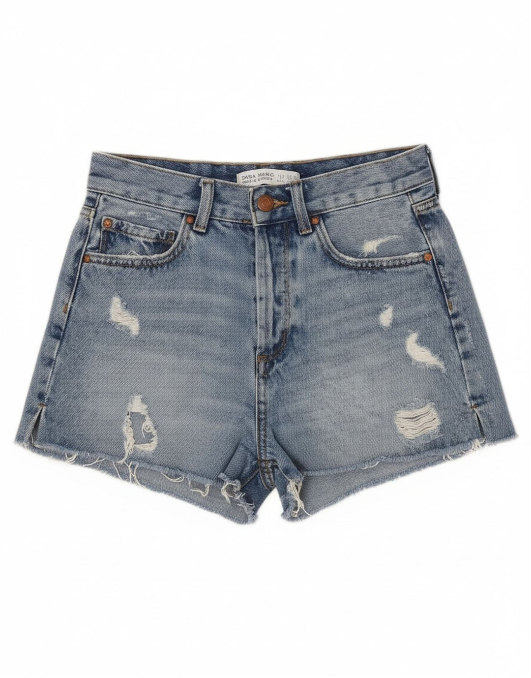 Pantaloni scurți din denim învechit pentru femei Zara EU 34 2XS W24 Albastru