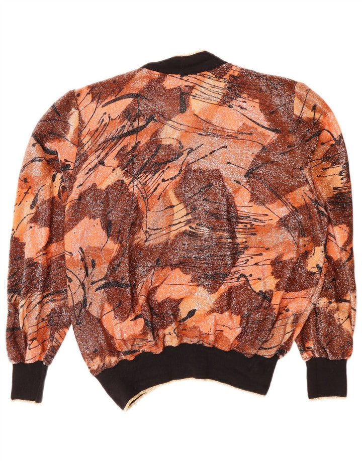 Pulover cardigan pentru femei cu model abstract PLAISIR IT 44 maro mediu