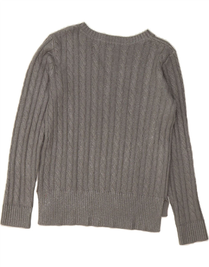 LAWRENCE GREY Womens V-Neck Jumper Sweater UK 14 Medium Grey Vintage Lawrence Grey and Second-Hand Lawrence Grey from Messina Hembry 