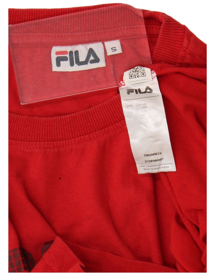 Tricou cu grafică Fila pentru bărbați Top mic Bumbac roșu