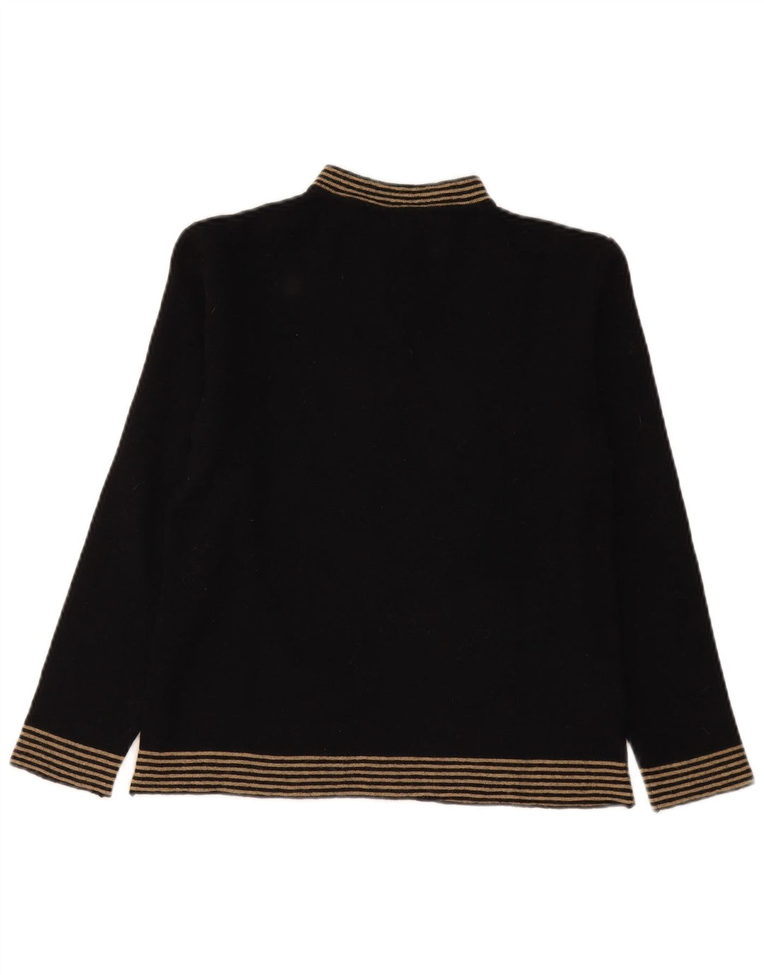 Pulover vintage cu gât țestoasă pentru femei UK 12 Medium Black Dunge
