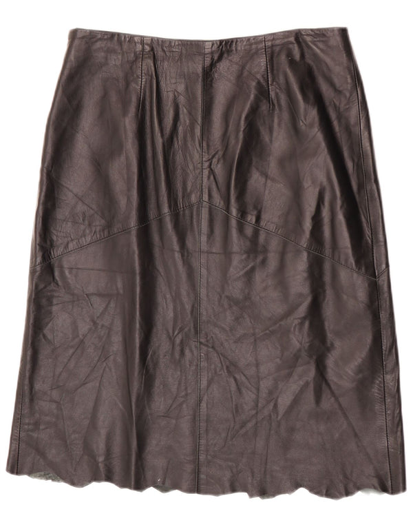 Fustă din piele vintage pentru femei IT 48 XL W32 piele neagră