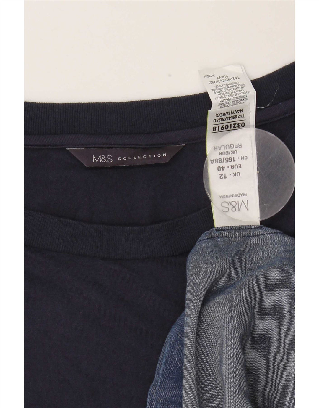 Rochie de bază pentru femei Marks & Spencer UK 12 Medium Bluemarin Lyocell