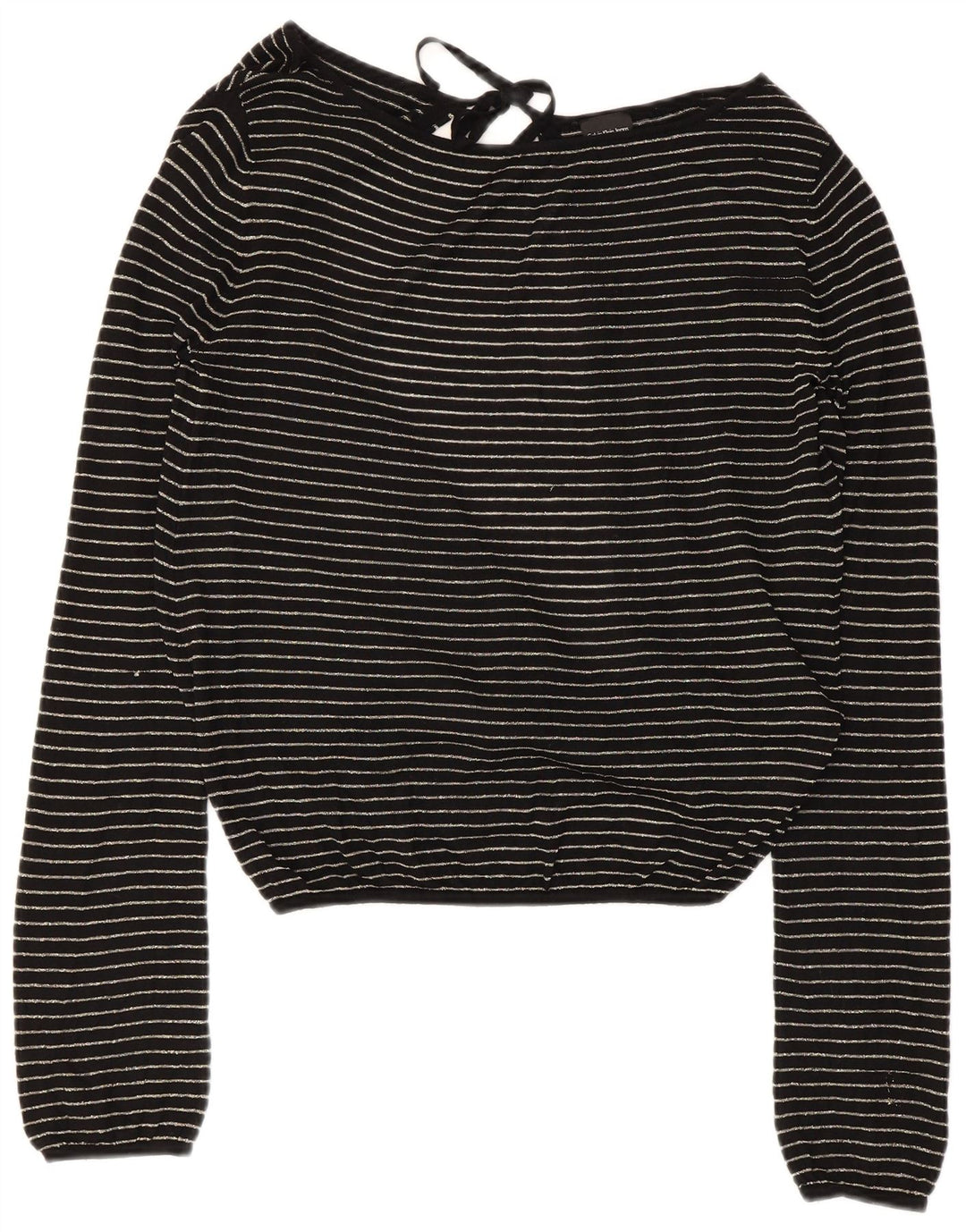 Bluză Crop Top pentru femei Calvin Klein UK 14 Viscoză mare cu dungi negre