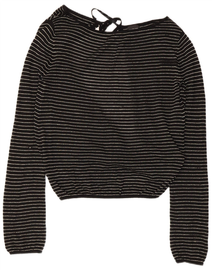 Bluză Crop Top pentru femei Calvin Klein UK 14 Viscoză mare cu dungi negre