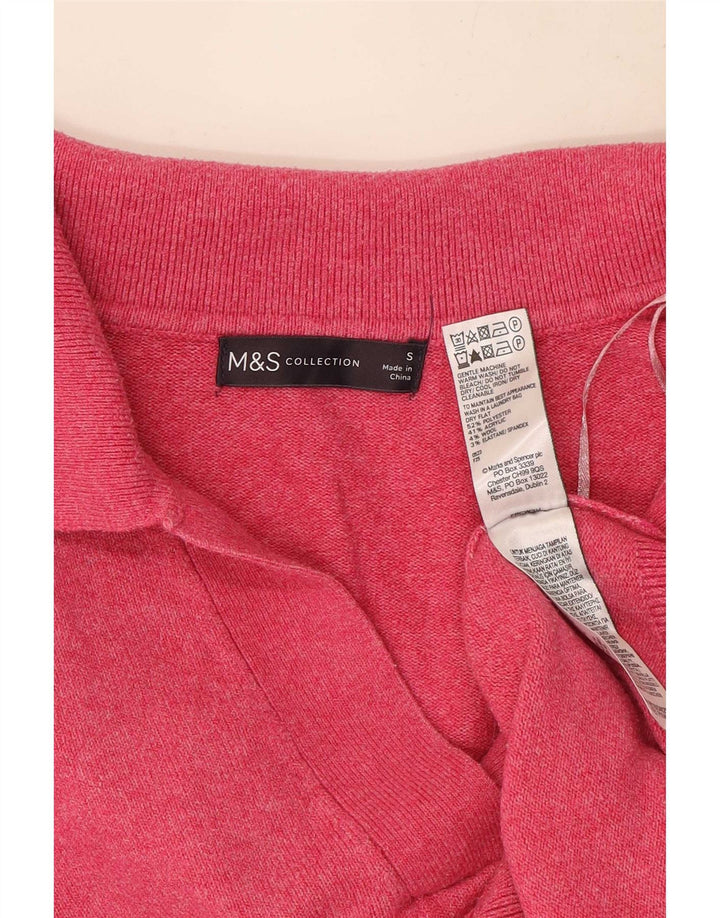 Marks & Spencer Pulover supradimensionat cu gât polo pentru femei UK 10 Mic roz