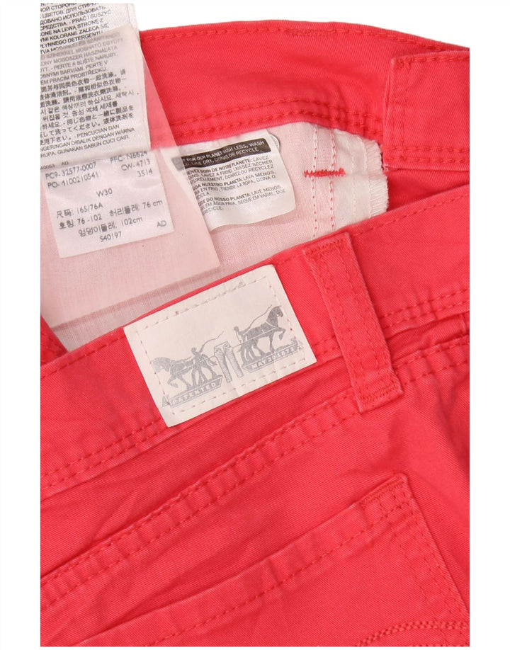 Pantaloni scurti denim Levi's pentru femei W30 bumbac roz mediu