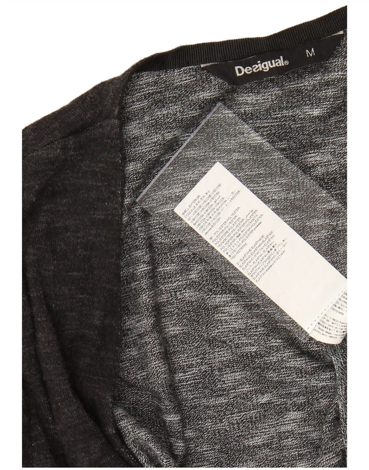 DESIGUAL Pulover cardigan deschis pentru femei UK 12 Medium Gri Animal Print