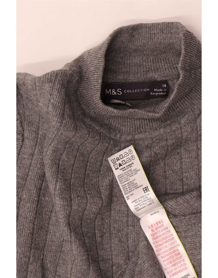 Pulover cu gât țestoasă pentru femei Marks & Spencer UK 14, mare, gri, viscoză