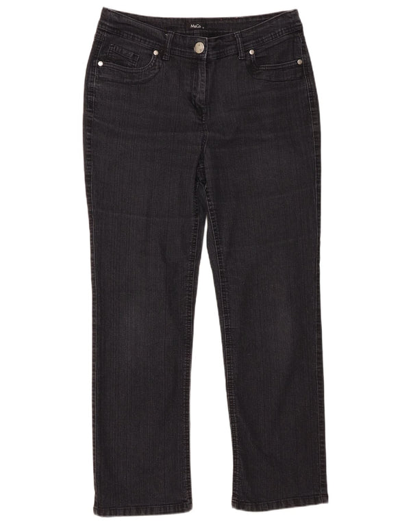 Blugi drepti pentru femei M&Co UK 14 Large W34 L27 Negri