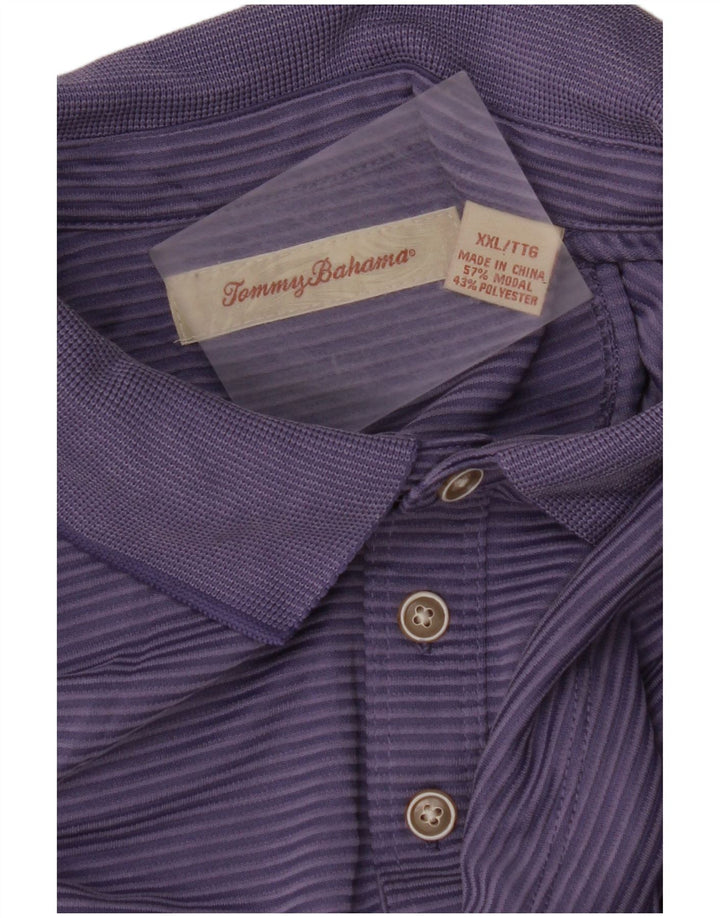 TOMMY BAHAMA Cămașă Polo pentru bărbați 2XL Violet Pinstripe Modal