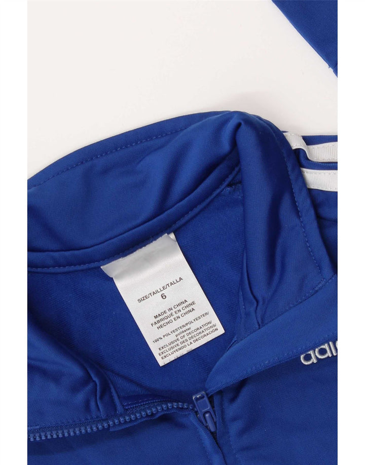 Jachetă de trening pentru băieți Adidas 5-6 ani, albastru, poliester