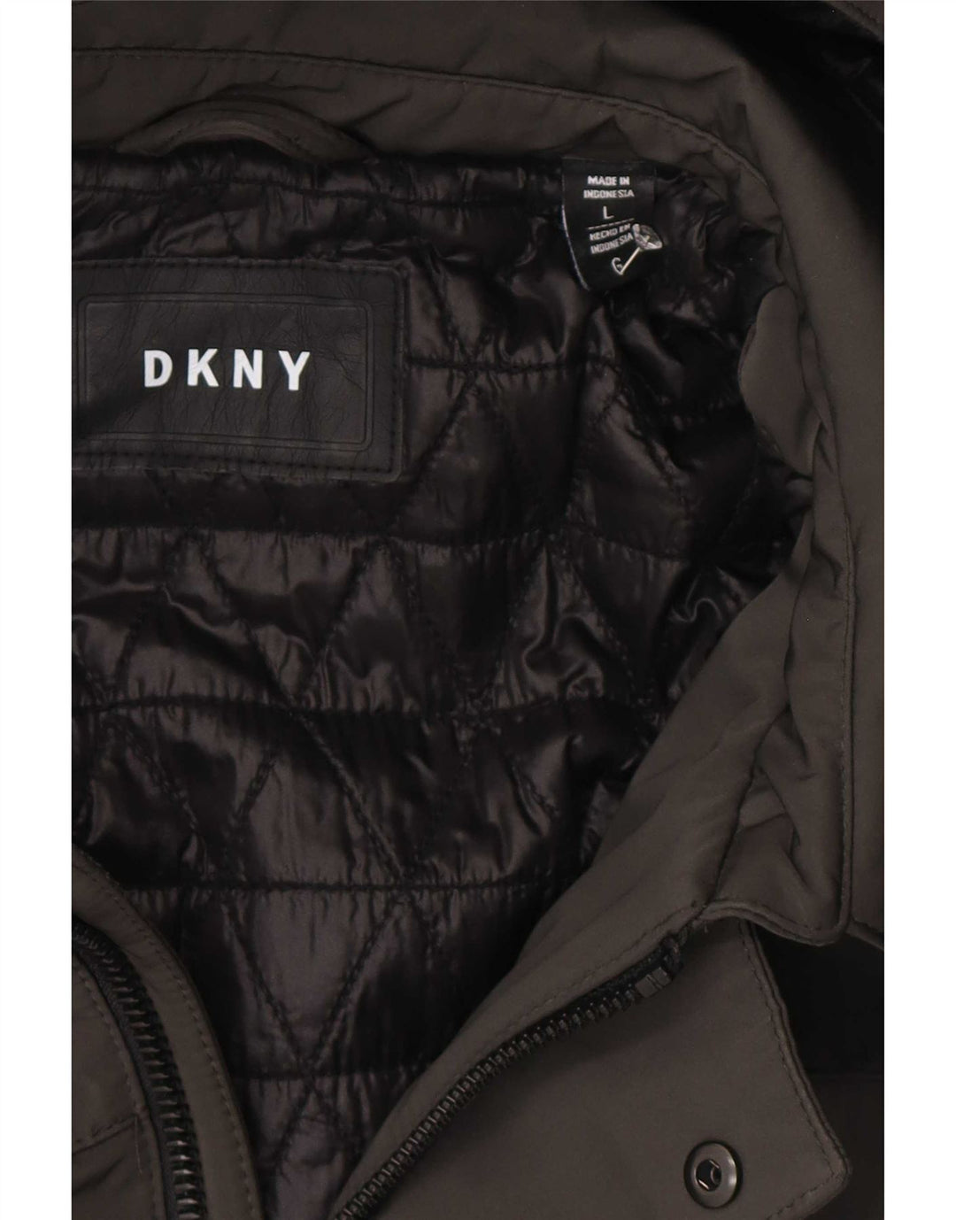 Palton căptușit cu glugă pentru bărbați Dkny UK 40, mare, gri, poliester