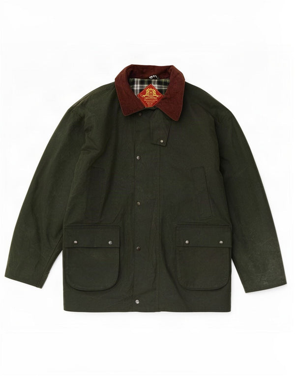 Jachetă pentru bărbați Royal Spencer din bumbac cerat UK 46 3XL Verde Colorblock
