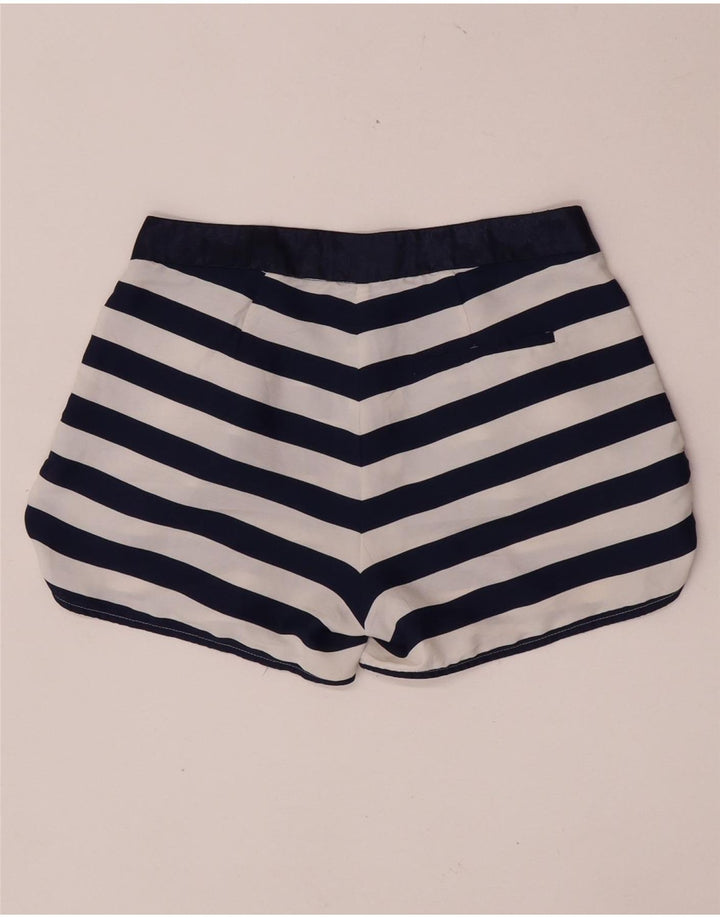 Pantaloni scurti chino pentru femei Zara mici W26 bleumarin cu dungi Poliester