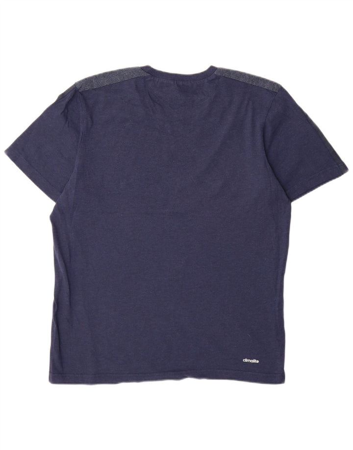 Tricou Adidas Climalite pentru bărbați Top mediu din bumbac bleumarin