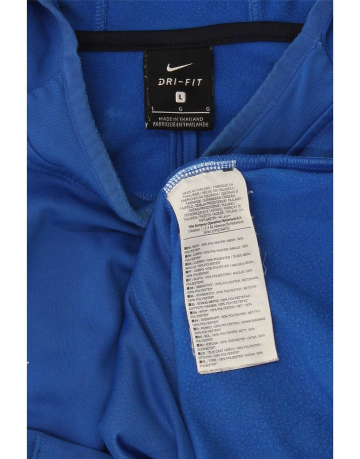 Pulover Nike Dri Fit Graphic pentru bărbați, mare, albastru, poliester color bloc