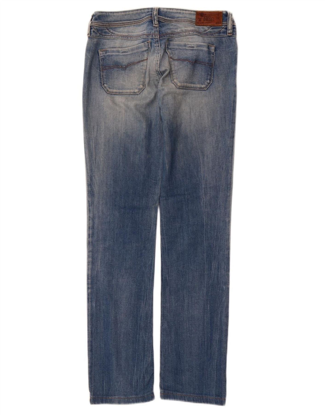 DIESEL Womens Straight Jeans W25 L31 Blue Cotton