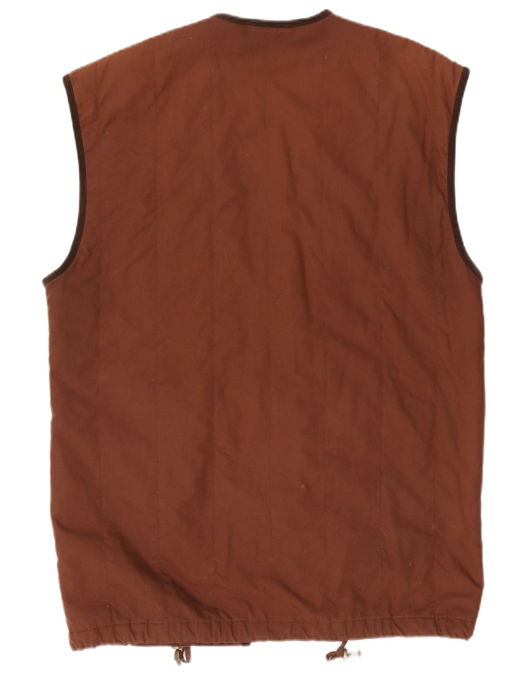 Gilet vintage pentru femei supradimensionat UK 10 mic maro bumbac