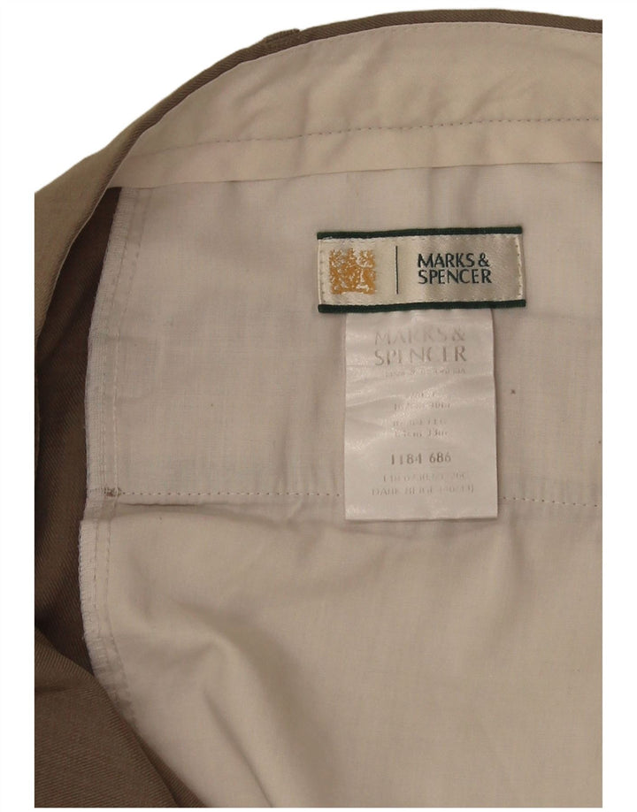 Marks & Spencer Pantaloni de costum pentru bărbați L40 L32 Kaki Poliester