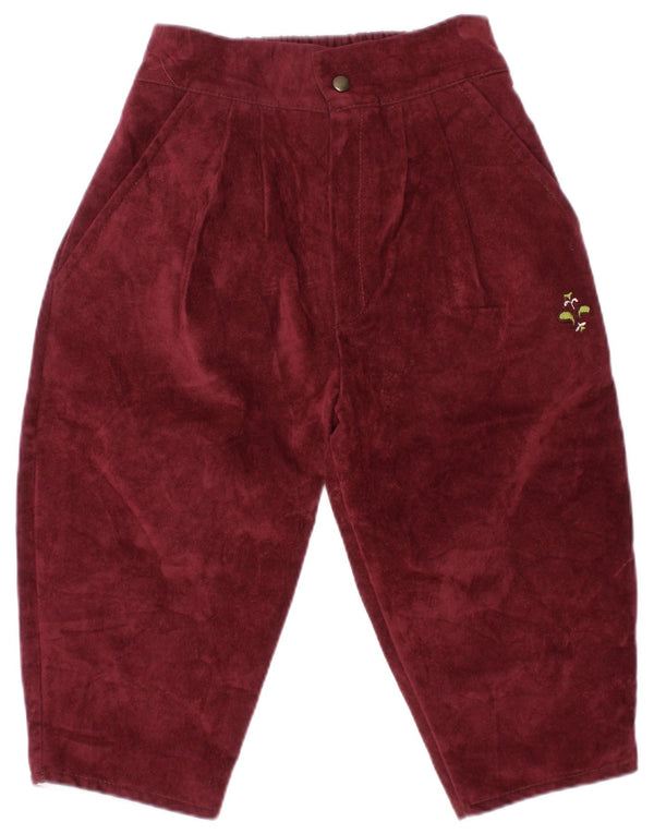 Pantaloni chino din catifea pentru fetite VINTAGE 18-24 luni W20 L10 burgundă