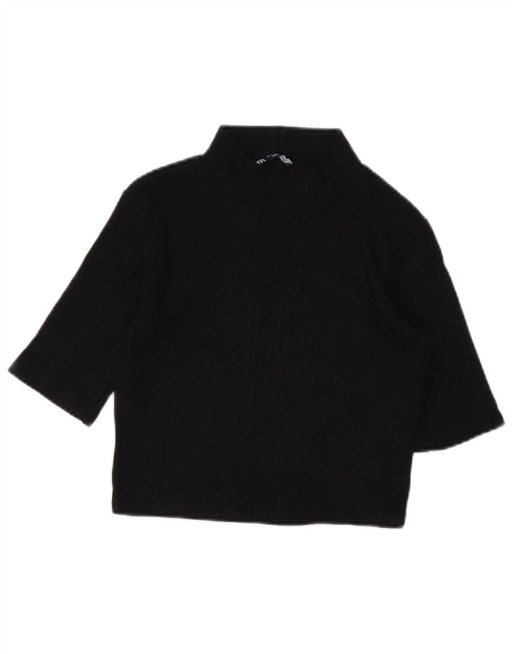 Bluză Crop Top Femei Zara UK 10 Mic Negru