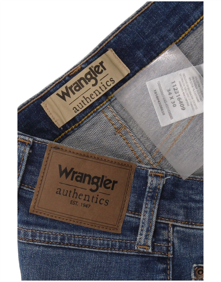 WRANGLER Blugi drepti pentru bărbați W34 L30 Bumbac albastru