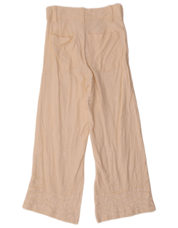 Pantaloni casual pentru femei Zara XS W24 L26 Bej Floral Viscoza