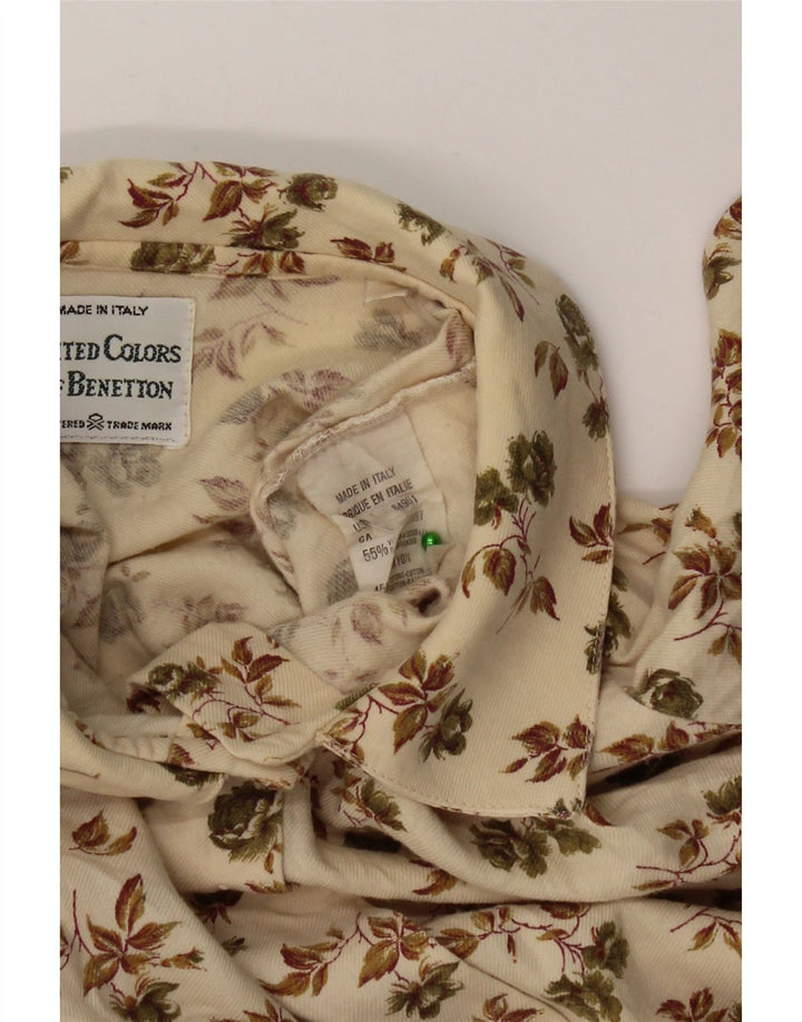 Cămașă Benetton pentru femei UK 14 Medium Beige Floral Viscose