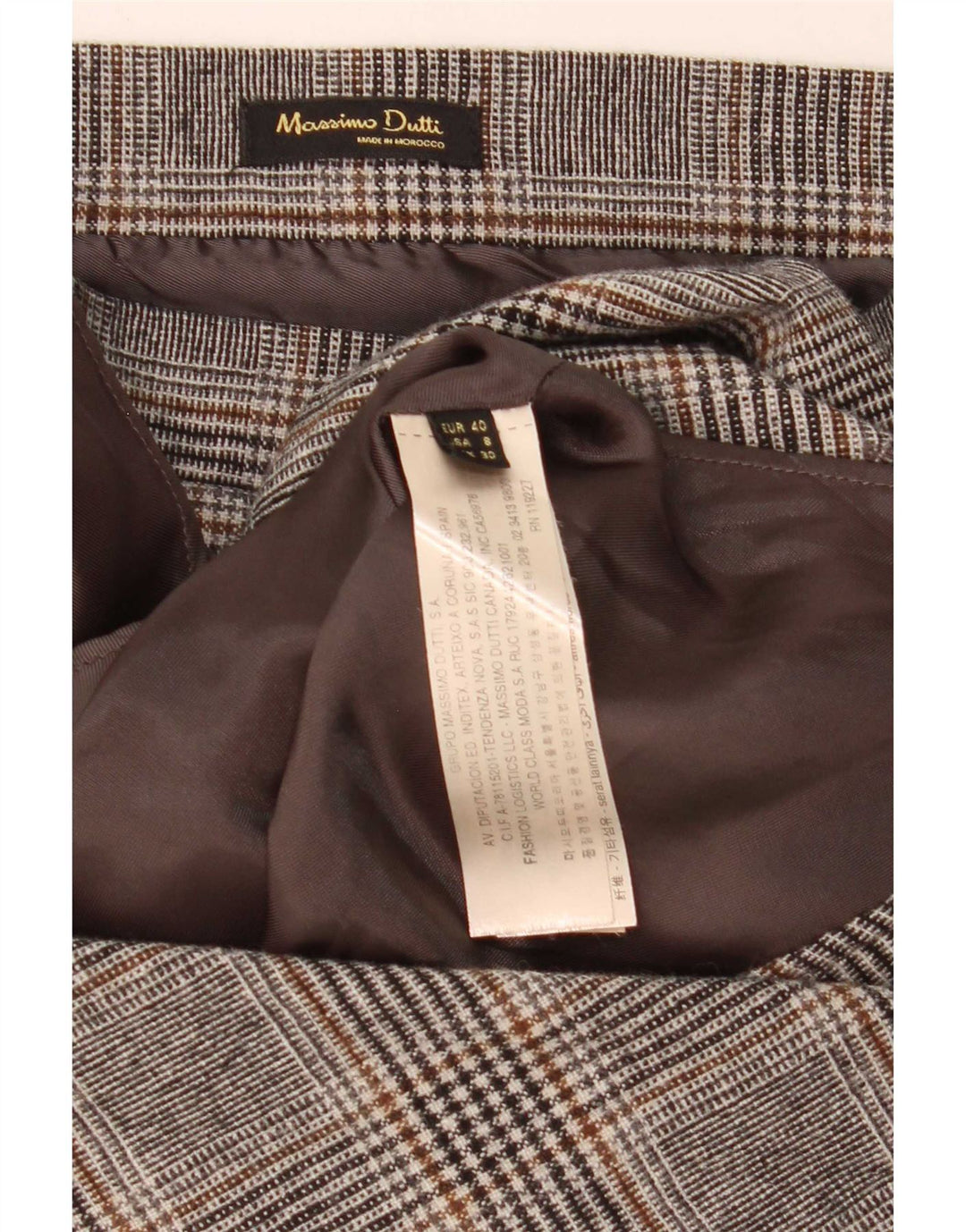 Fusta asimetrică pentru femei Massimo Dutti EU 40 Medium W30 Lână cu carouri gri