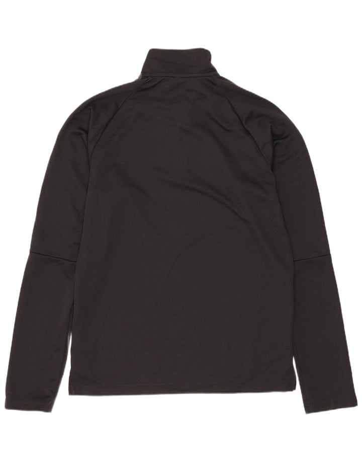 ADIDAS Mens Climalite Zip Neck Pullover Trening Top Mic Negru