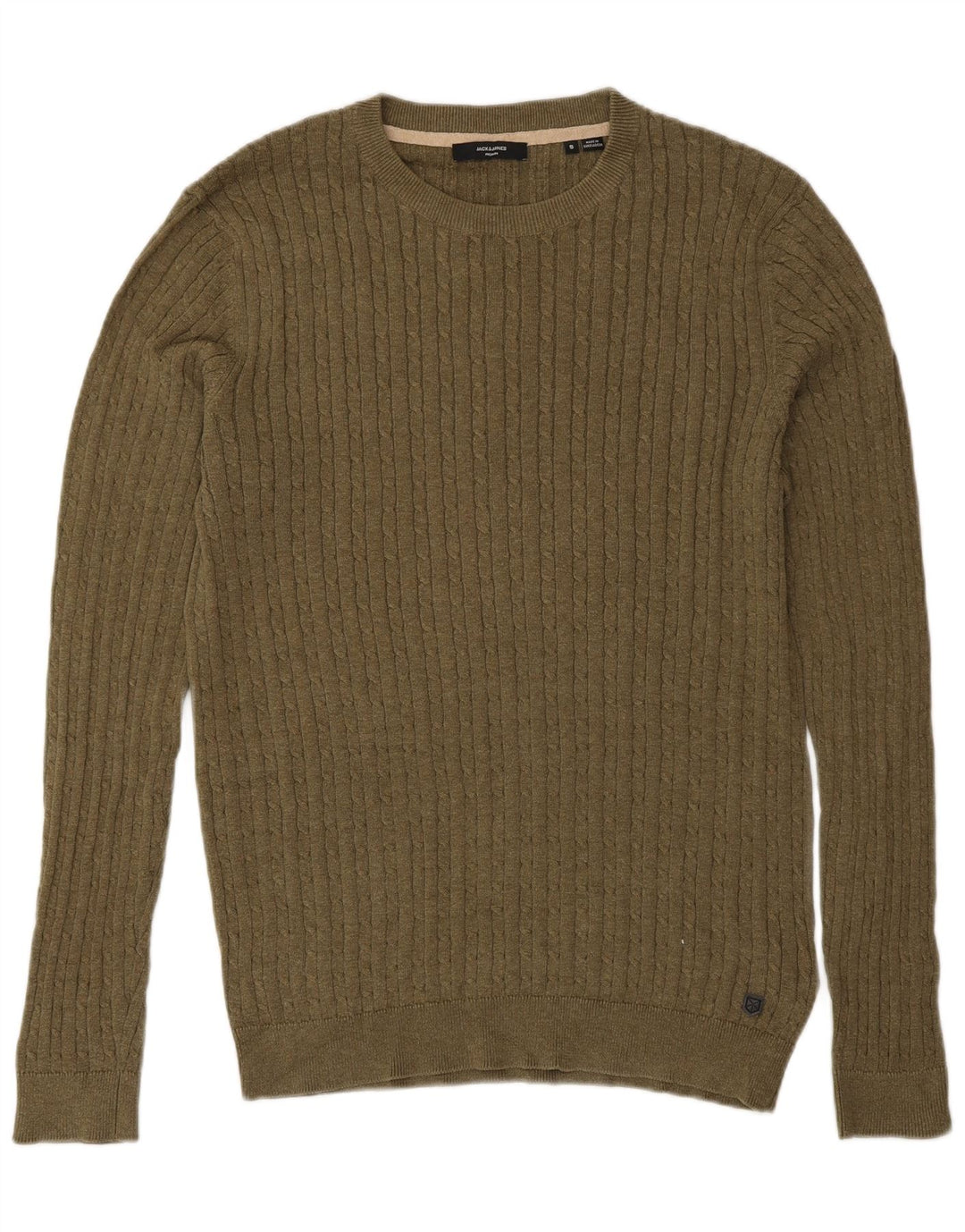 Pulover Jack & Jones pentru bărbați, cu gât crew, kaki mic