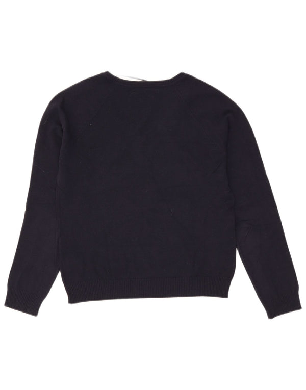 Pulover pentru femeie Zara cu decolteu în V UK 14 mare bumbac bleumarin