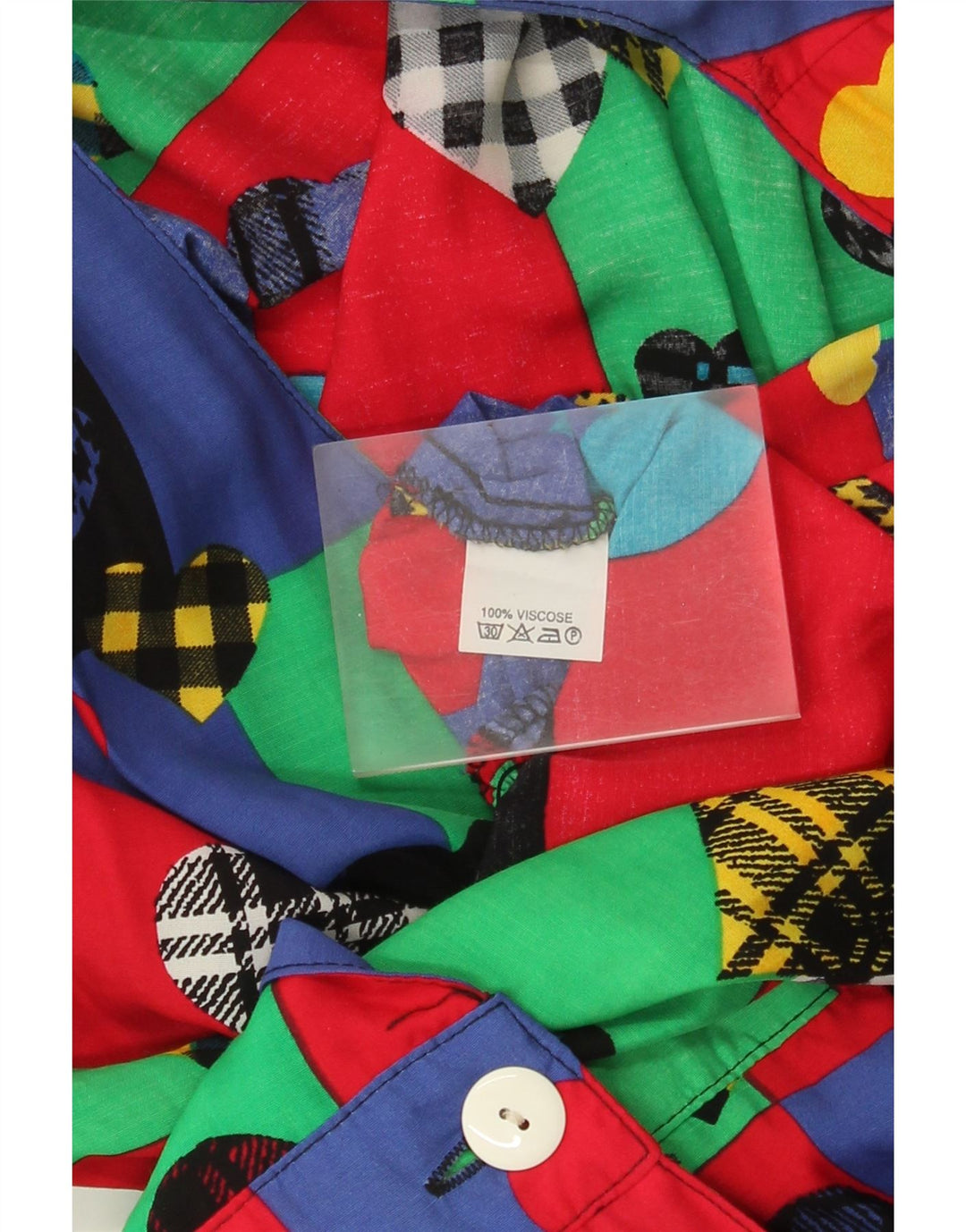 Costum pentru femei Vintage UK 12 Medium Multicolor Patchwork Viscose Heart