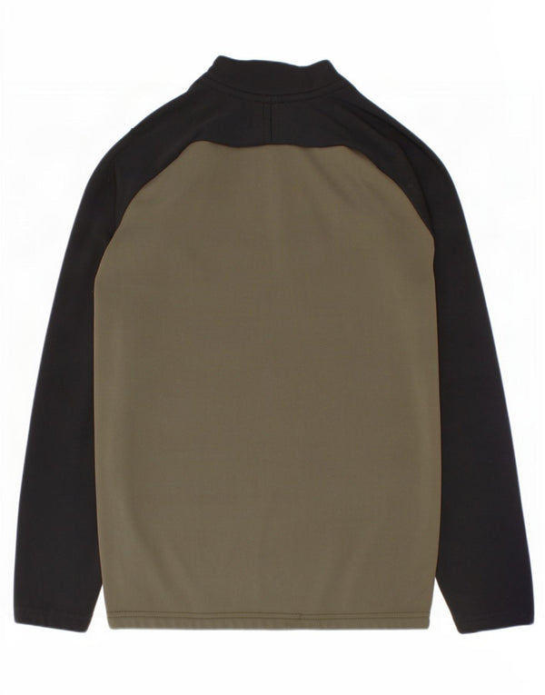 Nike Boys Dri Fit Pullover Tracksuit Top 8-9 Years Small Khaki Colourblock