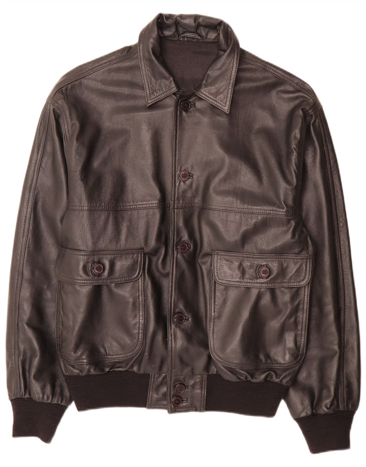 Jachetă de piele vintage pentru bărbați IT 50 Large Black
