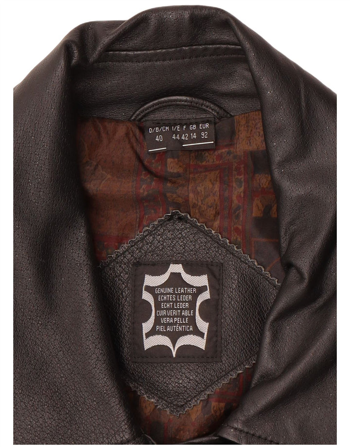 Jachetă de piele vintage pentru femei UK 14, mare, neagră