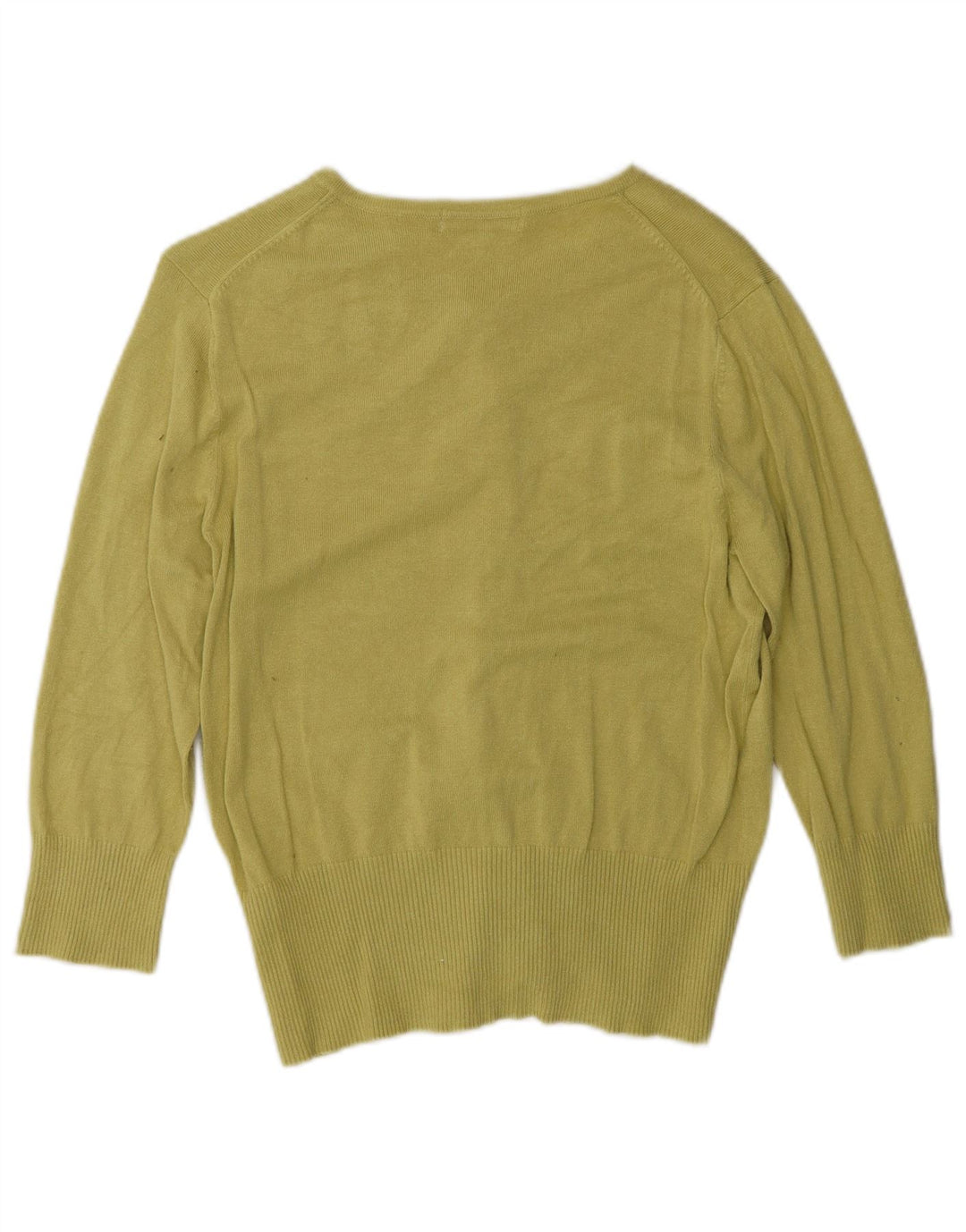 Pulover cardigan pentru femei Marks & Spencer cu mâneci 3/4 UK 14 verde mediu
