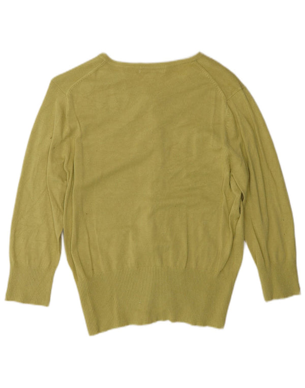 Pulover cardigan pentru femei Marks & Spencer cu mâneci 3/4 UK 14 verde mediu
