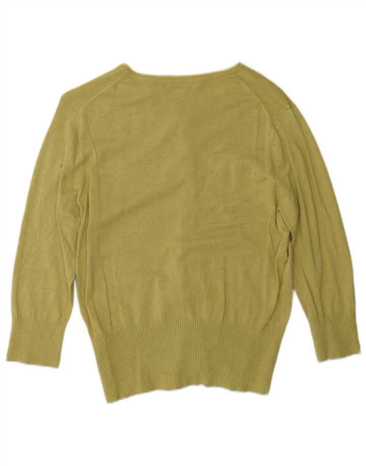 Pulover cardigan pentru femei Marks & Spencer cu mâneci 3/4 UK 14 verde mediu