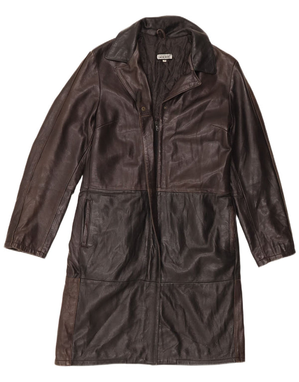 Palton din piele pentru damă Coconuda IT 46 din piele maro mare