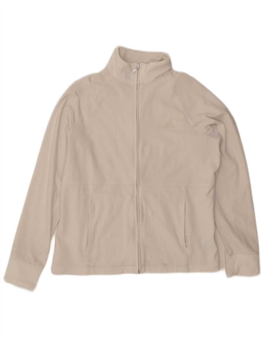 Jachetă de trening pentru femei Adidas UK 16, mare, alb, poliester