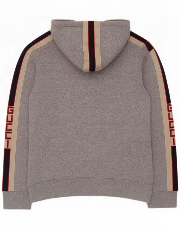 Gucci Pulover cu capota cu fermoar pentru femei UK 10 Small Gri Colorblock Sports