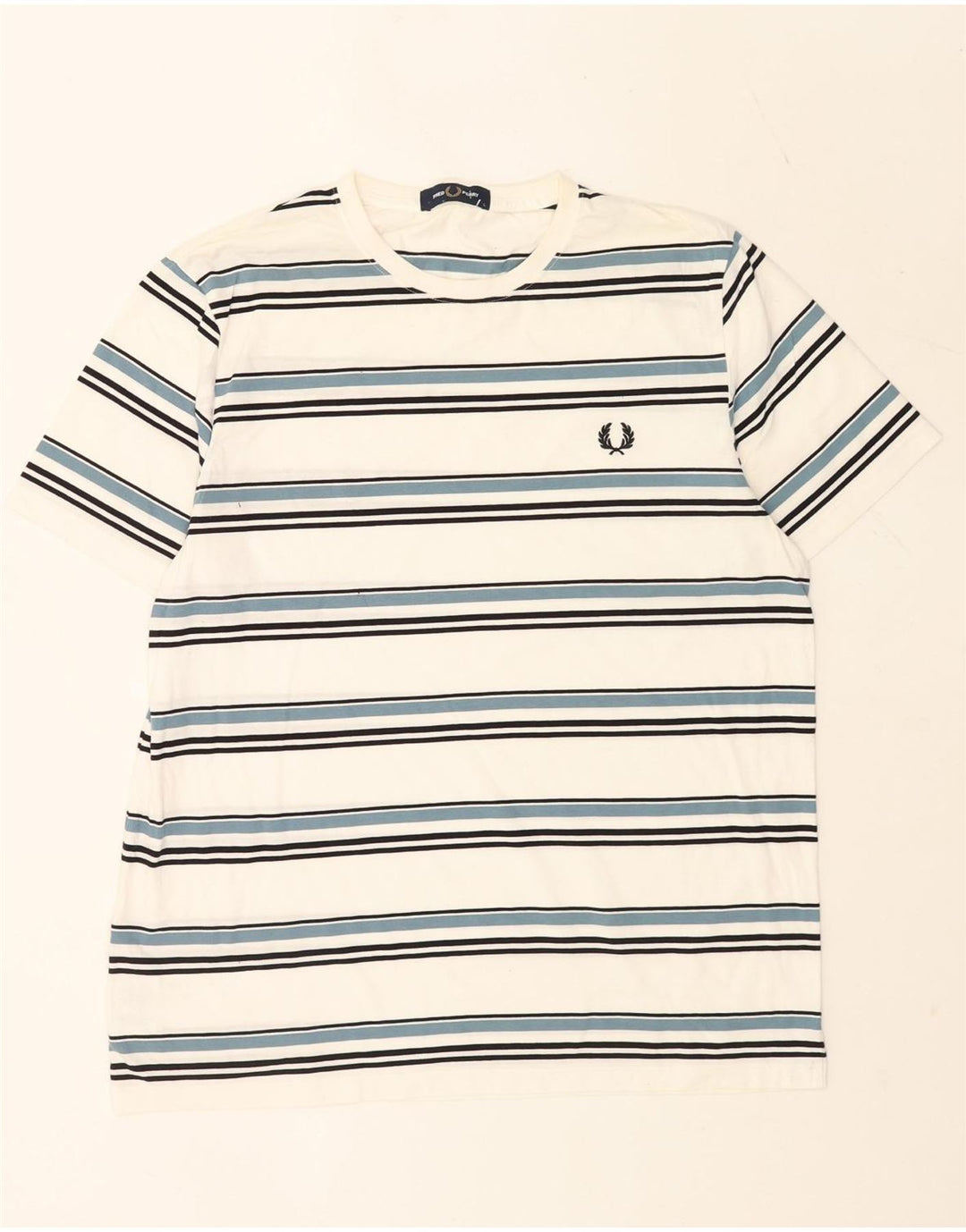 Tricou Fred Perry pentru bărbați Top mare din bumbac cu dungi albe