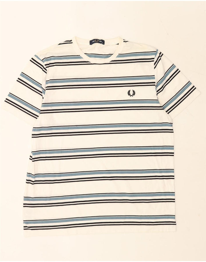 Tricou Fred Perry pentru bărbați Top mare din bumbac cu dungi albe